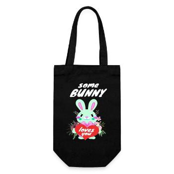 Mignon lapin de Pâques amoureux - Sac à bouteille - noir - Devant