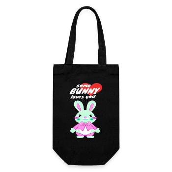 sweet Easter bunny with love message - Gift Bag for Bottles - black - Front