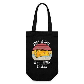 Just A Girl Who Loves Cheese Shirt Cheese Lover - Gift Bag for Bottles - black - Front