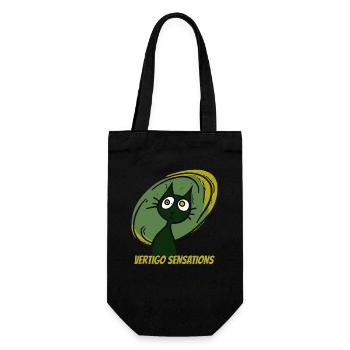 Vertiges Vintage Cartoon Chat - Sac à bouteille - noir - Devant