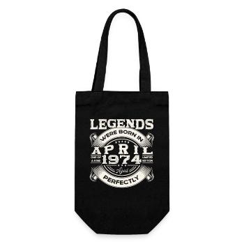 49th birthday man April Born 1974 Oldtimer - Gift Bag for Bottles - black - Front