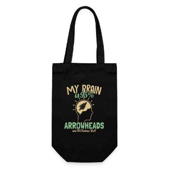 My Brain is 95% Arrowheads Arrowhead Hunter - Geschenkbeutel für Flaschen - Schwarz - Vorne