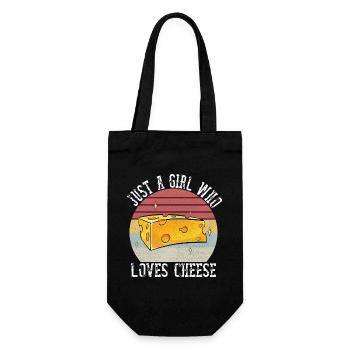 Just A Girl Who Loves Cheese Shirt Cheese Lover - Gift Bag for Bottles - black - Front