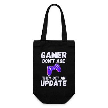 GAMER dont age they get an update Gaming - Geschenkbeutel für Flaschen - Schwarz - Vorne