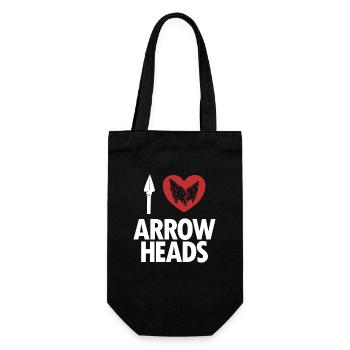 I love Arrowheads Jagdspitzen Arrowhead Hunter - Geschenkbeutel für Flaschen - Schwarz - Vorne