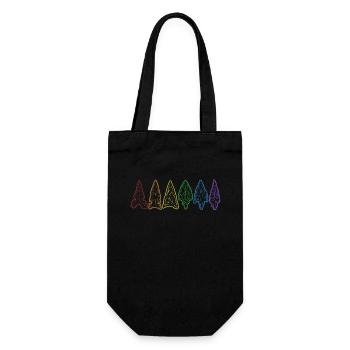 Arrowheads LGBT Rainbow Jagdspitzen Pfeilspitzen - Geschenkbeutel für Flaschen - Schwarz - Vorne