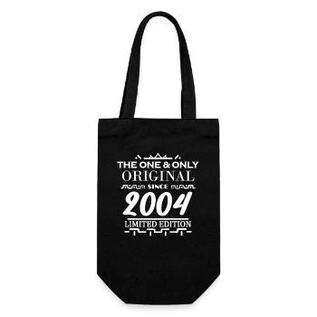 2004 - Baujahr 2004 - Jahrgang 2004 geboren - Geschenkbeutel für Flaschen - Schwarz - Vorne