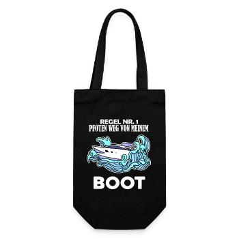 Boote Motorboot - Geschenkbeutel für Flaschen - Schwarz - Vorne
