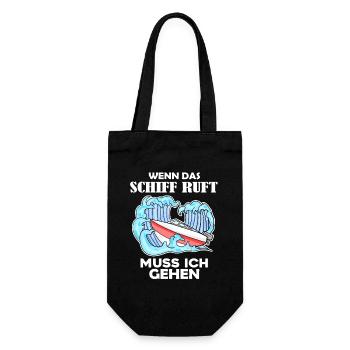 Boote Motorboot Kapitän Boot Seefahrt Geschenk - Geschenkbeutel für Flaschen - Schwarz - Vorne