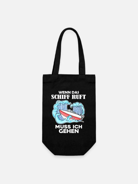 Boote Motorboot Kapitän Boot Seefahrt Geschenk - Geschenkbeutel für Flaschen - Schwarz