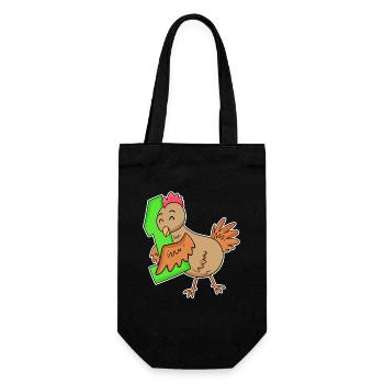 1 year old - Enrollment - Chicken motif - Winner - Gift Bag for Bottles - black - Front