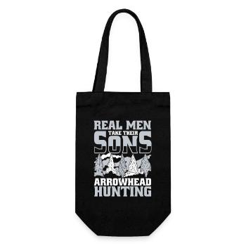 Real Men Take Their Sons Arrowhead Collecting - Gift Bag for Bottles - black - Front