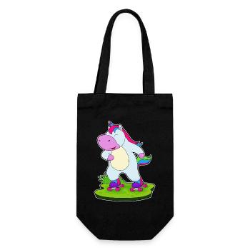 Einhorn Rollschuhfahren Rollschuhe - Geschenkbeutel für Flaschen - Schwarz - Vorne
