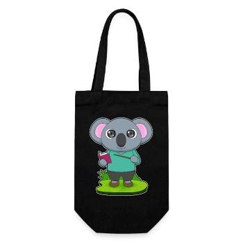 Koala Teacher Pointing Stick School - Gift Bag for Bottles - black - Front