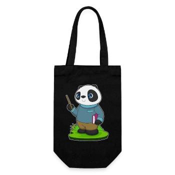 Panda Teacher Pointer School - Gift Bag for Bottles - black - Front