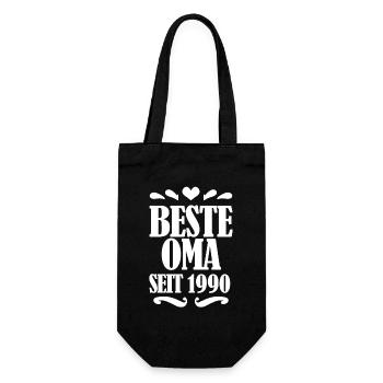 Beste Oma seit 1990 - Oma Geschenk - Geschenkbeutel für Flaschen - Schwarz - Vorne