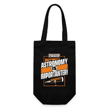 Education Is Important But Astronomy Is - Gift Bag for Bottles - black - Front