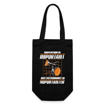 Education Is Important But Astronomy Is - Gift Bag for Bottles - black - Front