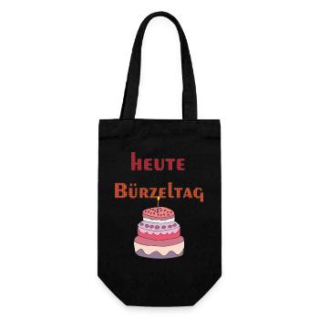heute bürzeltag - Geschenkbeutel für Flaschen - Schwarz - Vorne