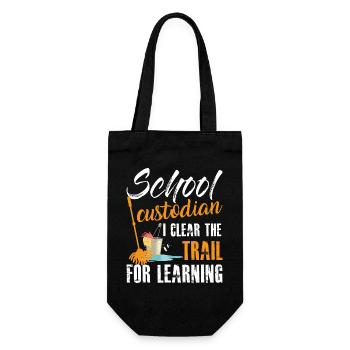 School Custodian Quote Education Custodial - Gift Bag for Bottles - black - Front