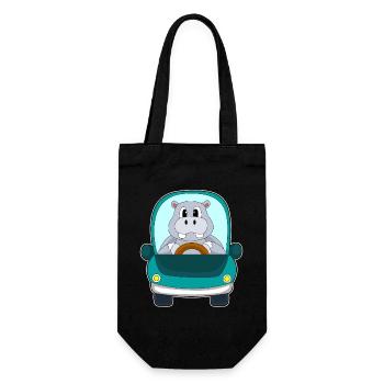 Hippopotamus Car - Gift Bag for Bottles - black - Front