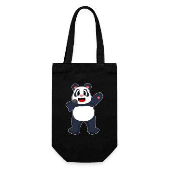 Panda Singer Chant au micro - Sac à bouteille - noir - Devant