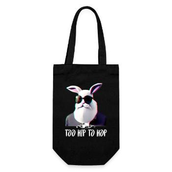 cool hipster bunny too hip to hop - Gift Bag for Bottles - black - Front