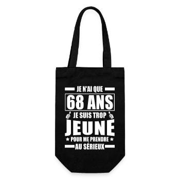 je n ai que 68 ans / cadeau anniversaire 68 ans - Sac à bouteille - noir - Devant