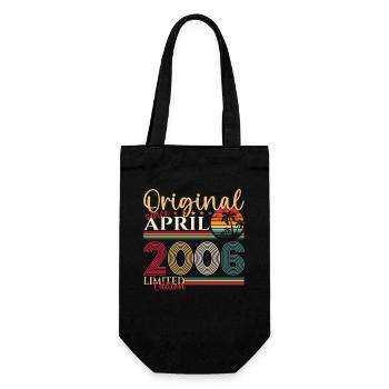 17th birthday man April Born 2006 Original - Gift Bag for Bottles - black - Front