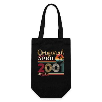 22. Geburtstag Mann April Jahrgang 2001 Original - Geschenkbeutel für Flaschen - Schwarz - Vorne