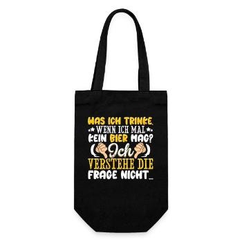Was ich trinke wenn ich mal kein Bier mag - lustig - Geschenkbeutel für Flaschen - Schwarz - Vorne
