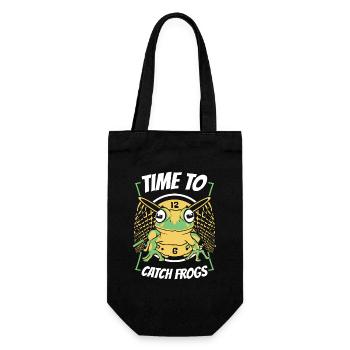 Time To Catch Frogs Tree Frog Toad Frog Catcher - Gift Bag for Bottles - black - Front