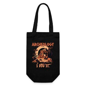 Ich mag Archeologie - Geschenkbeutel für Flaschen - Schwarz - Vorne