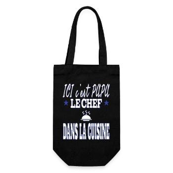Ici c'est PAPA le chef dans la CUISINE cuisinier - Sac à bouteille - noir - Devant