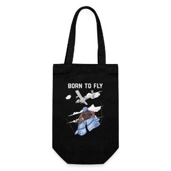 Born To Fly Funny Jumping - Sac à bouteille - noir - Devant
