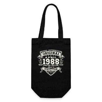 35. Geburtstag Mann April Jahrgang 1988 Original - Geschenkbeutel für Flaschen - Schwarz - Vorne