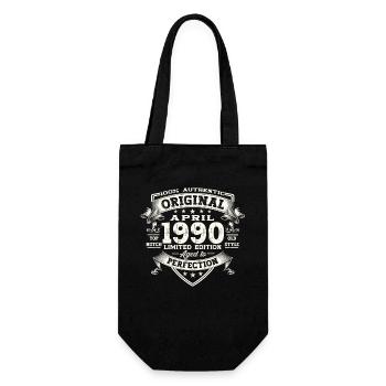 33rd birthday man April Born 1990 Original - Gift Bag for Bottles - black - Front