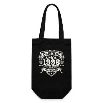25th birthday man April Born 1998 Original - Gift Bag for Bottles - black - Front