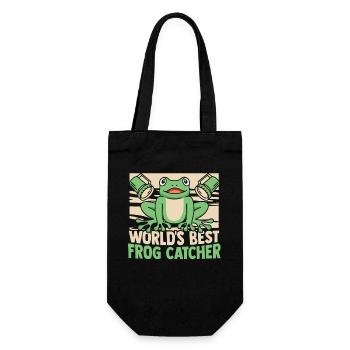 World's Best Frog Catcher Toad Tadpole Frog - Gift Bag for Bottles - black - Front