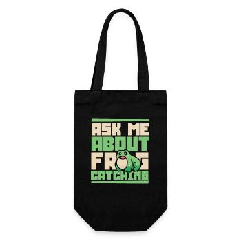 Ask Me About Frog Catching Tadpole Toad - Gift Bag for Bottles - black - Front