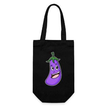 Motif aubergine - Sac à bouteille - noir - Devant