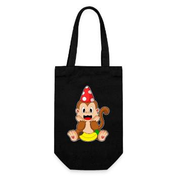 Monkey Party Hat - Gift Bag for Bottles - black - Front