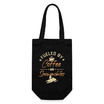 Fueled by Coffee and Snowmobiles Snowmobile - Gift Bag for Bottles - black - Front