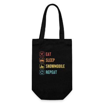 Eat Sleep Snowmobile Repeat Snowmobile Fahrer - Geschenkbeutel für Flaschen - Schwarz - Vorne