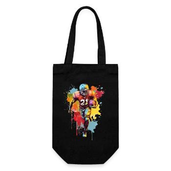 American Football Spieler USA Sport Bunt Splash - Geschenkbeutel für Flaschen - Schwarz - Vorne