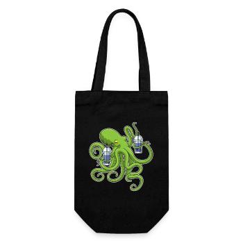 Thé Bulle Pieuvre - Sac à bouteille - noir - Devant