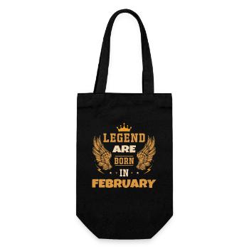 The legend born in February birthday gift - Gift Bag for Bottles - black - Front