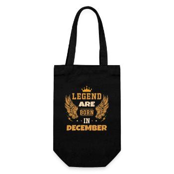 The legend born in December birthday gift - Gift Bag for Bottles - black - Front