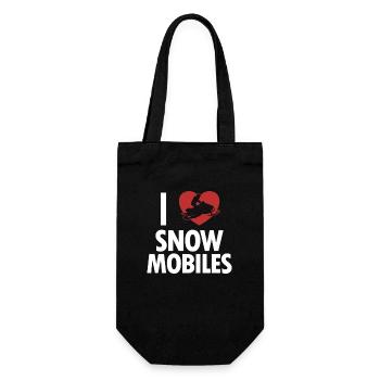 I love Snowmobiles Schneemotorrad Snowmobile - Geschenkbeutel für Flaschen - Schwarz - Vorne