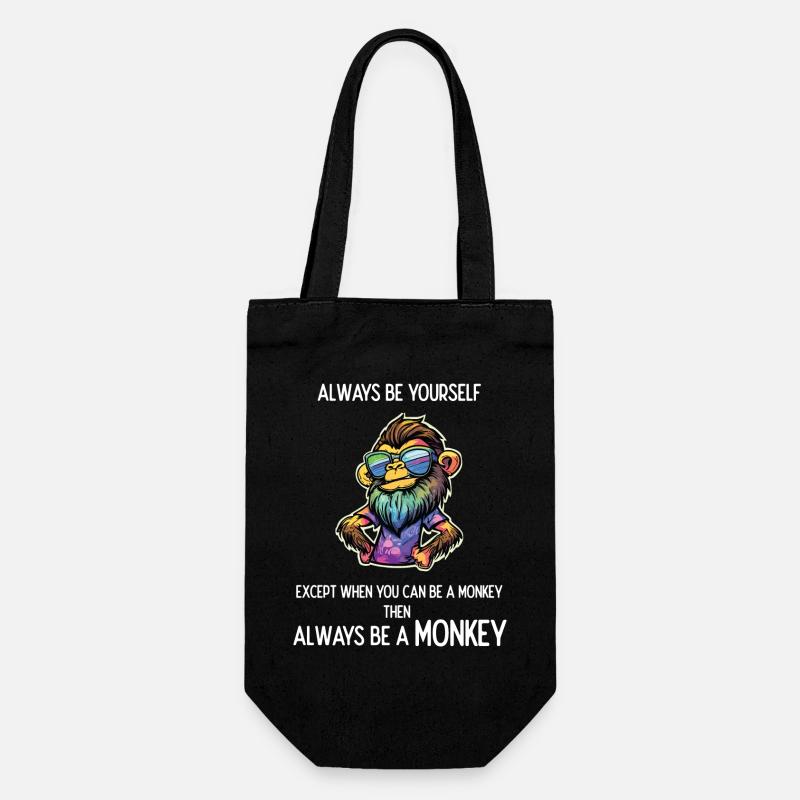 Always Be a Monkey - Gift Bag for Bottles - black
